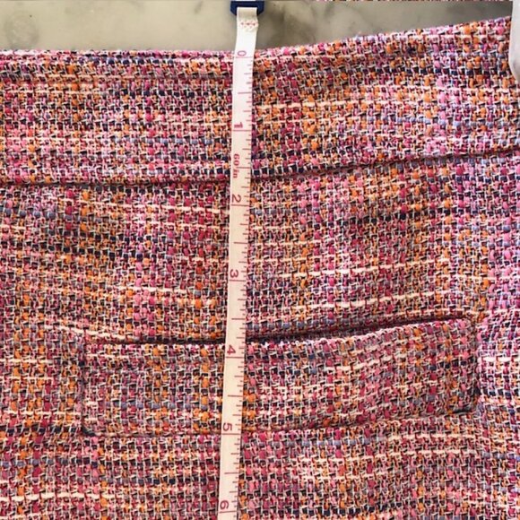 LOFT Pink Tweed A Line Petite Tailored Skirt 12P - Picture 14 of 15